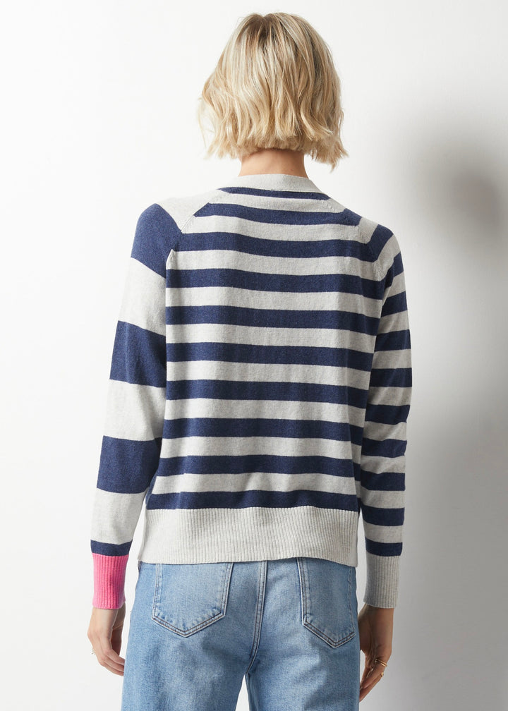 Silver Essential Stripe Cardi