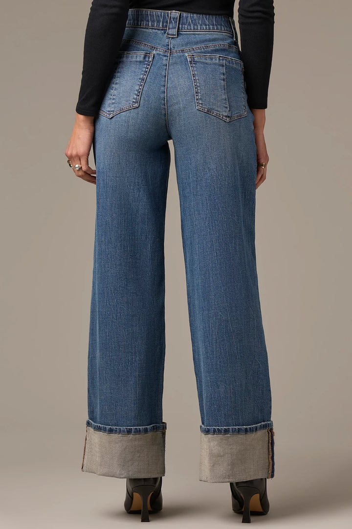 Skyrise Wide Leg Cuffed Jeans