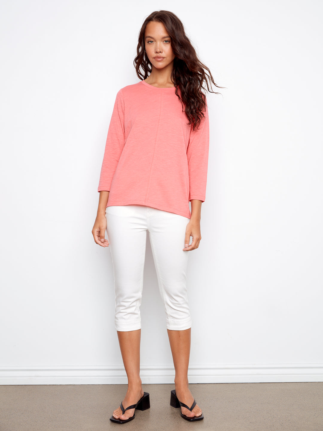 Sorbet Three Quarter Sleeve Organic Cotton Top