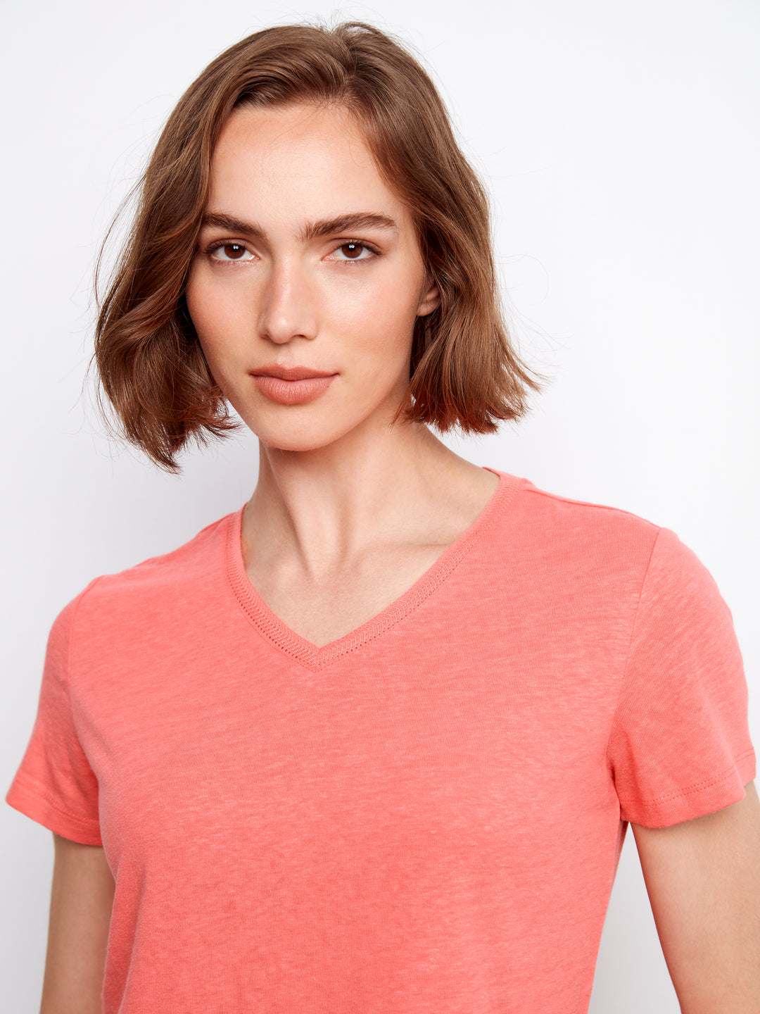 Sorbet V-Neck Linen Tee