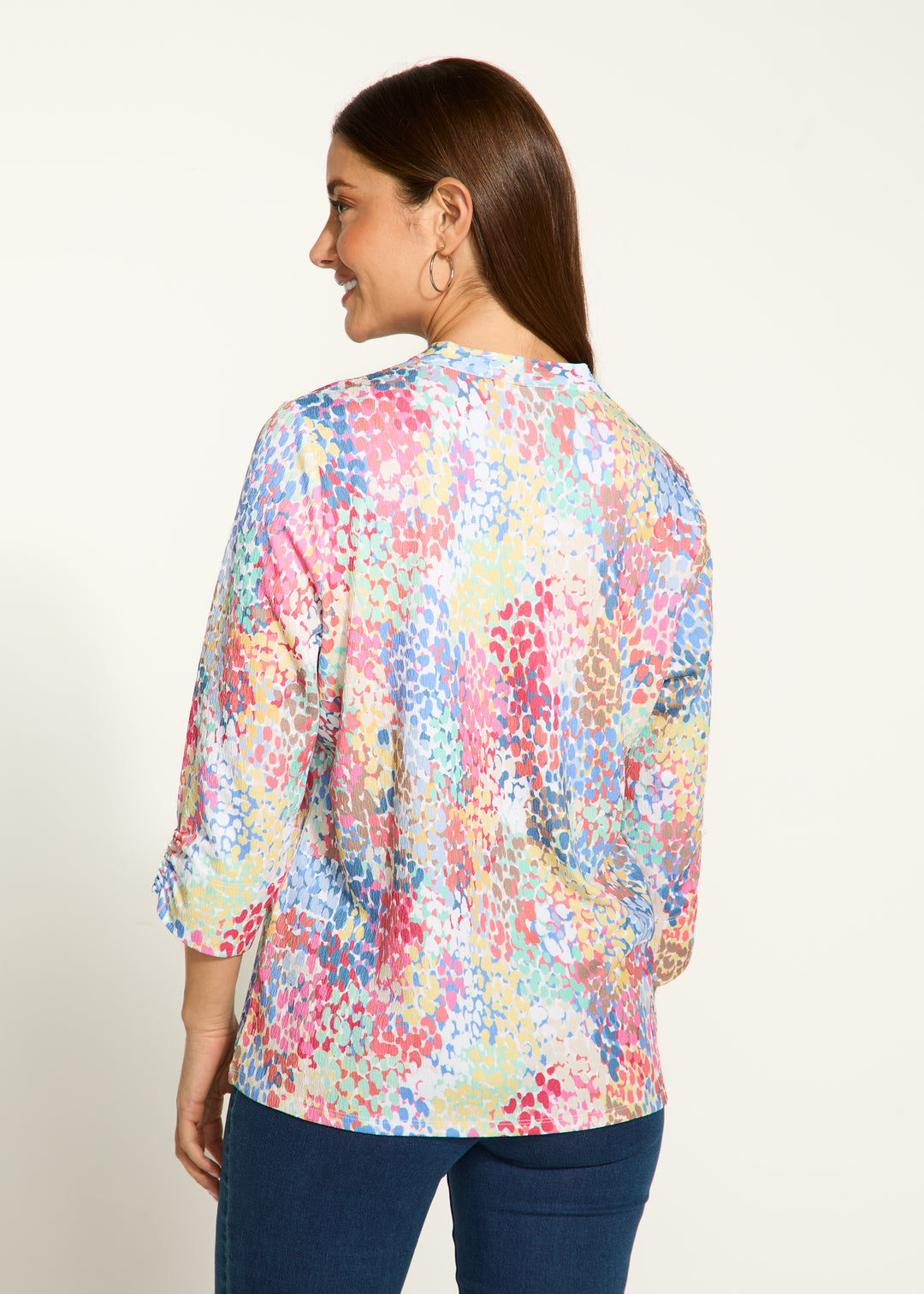 Spectral Print V-Neck Top