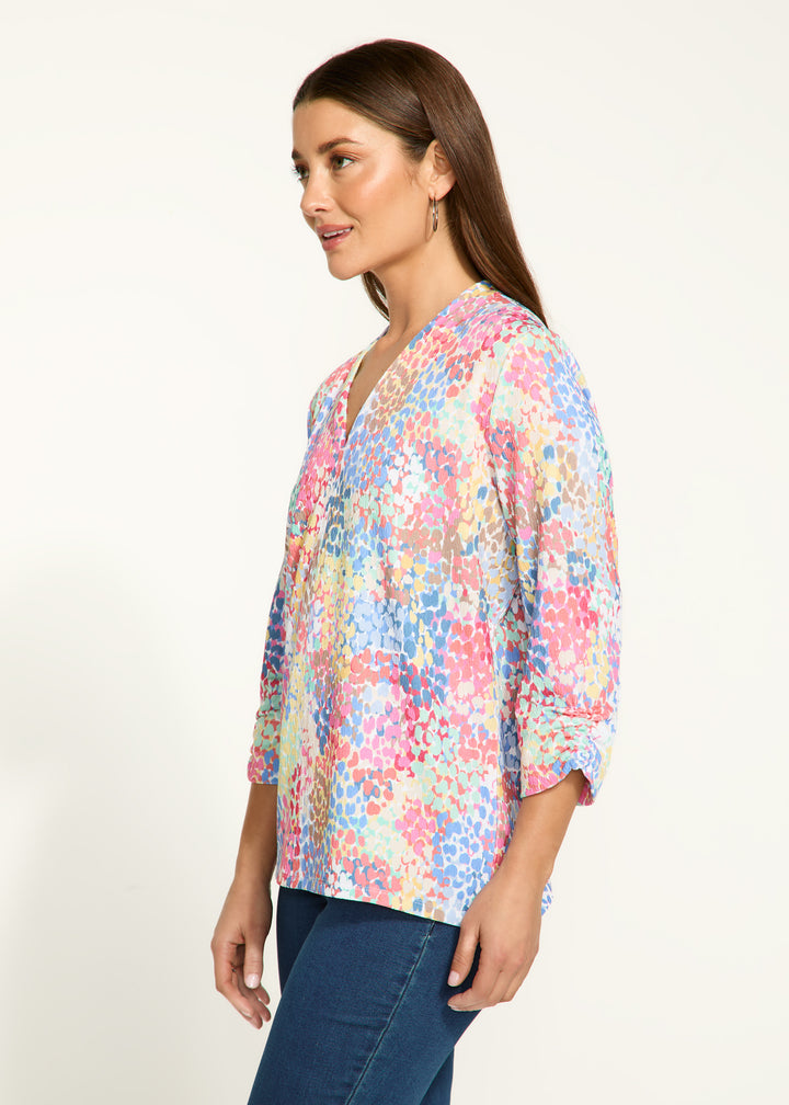 Spectral Print V-Neck Top