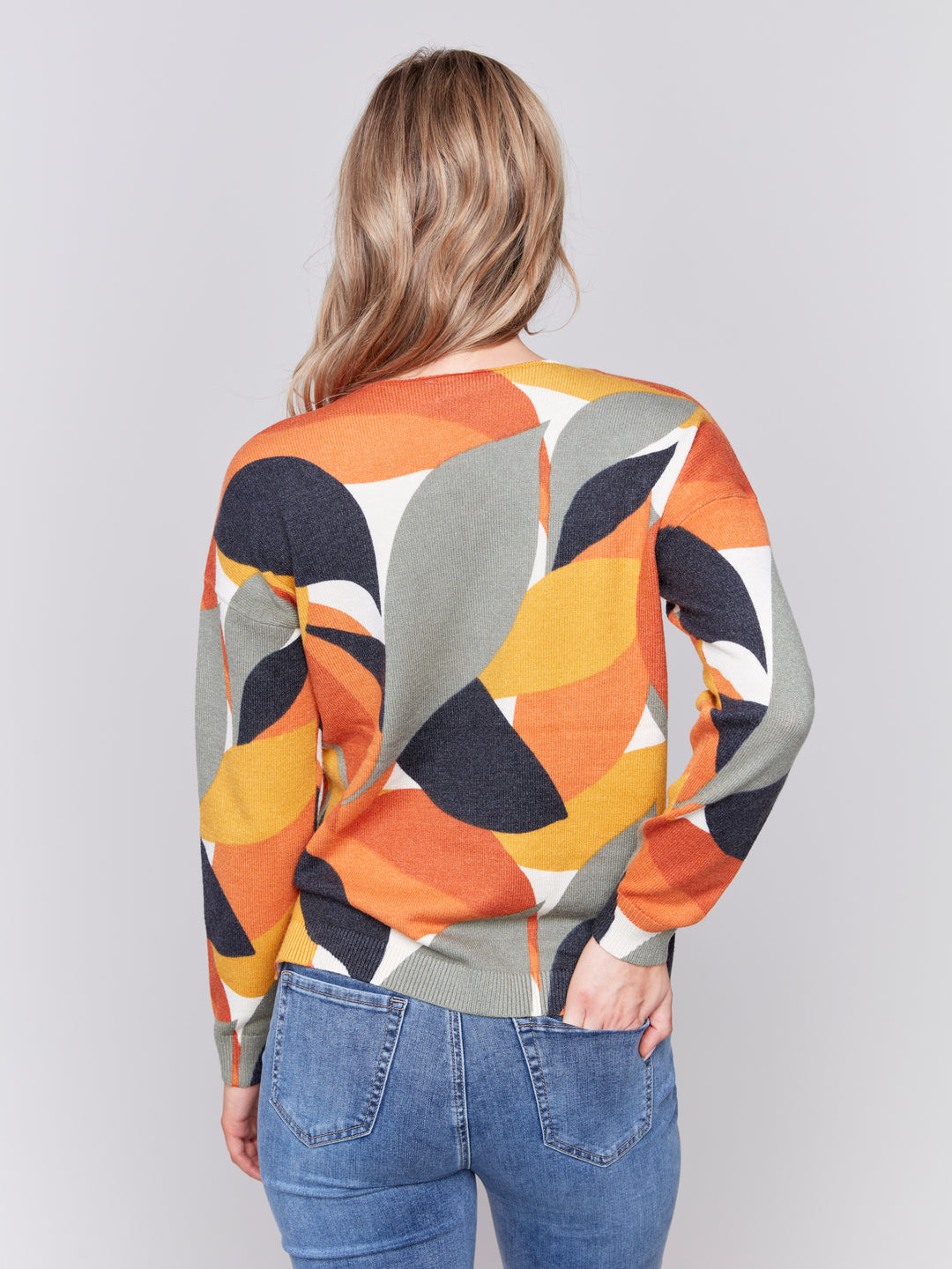 Spruce Abstract Print Plushy Knit Sweater