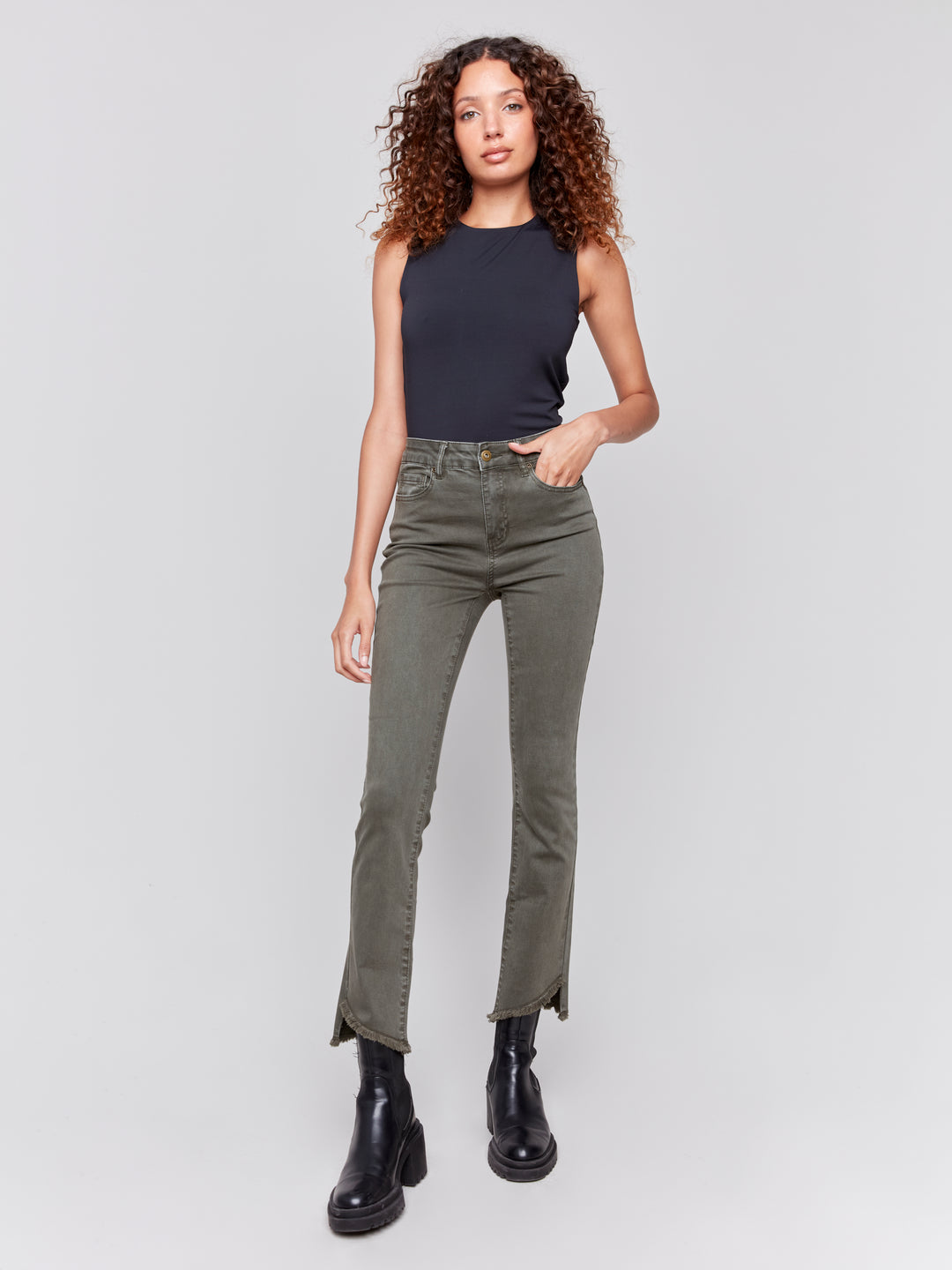 Spruce Asymmetrical Hem Bootcut Jean