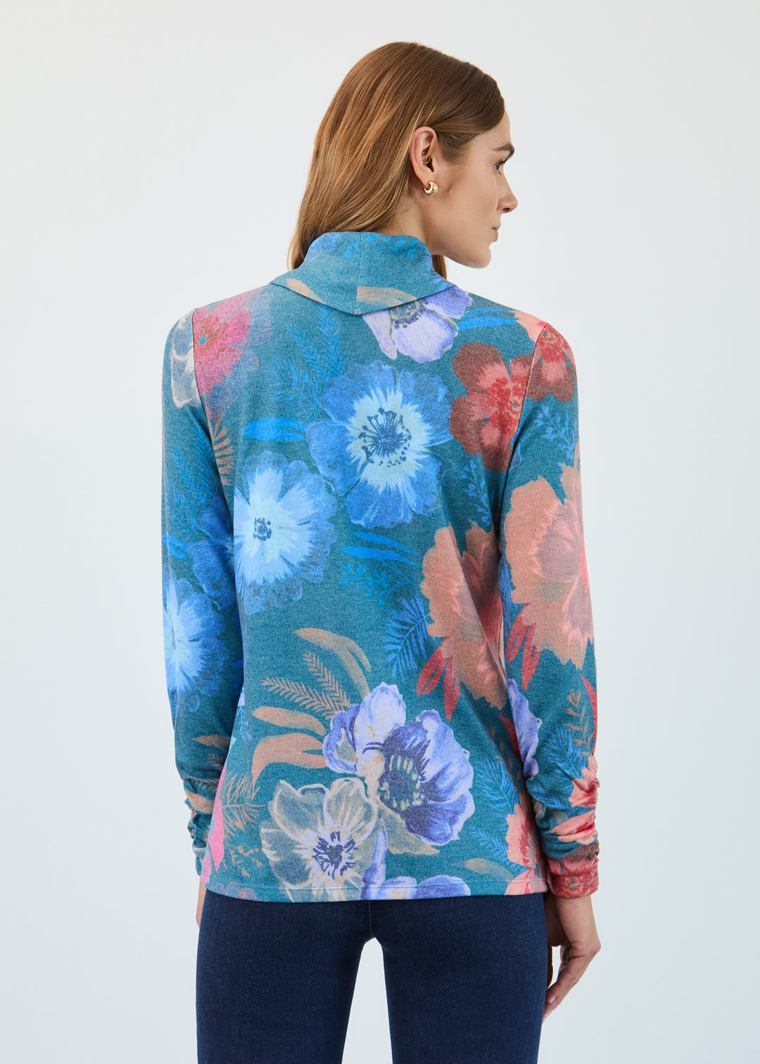 Spruce Fall Botanical Cowl Neck Top
