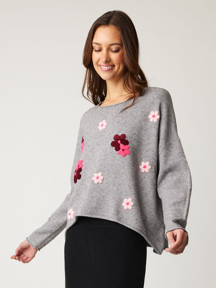 Stirling and Pink Floral Sweater