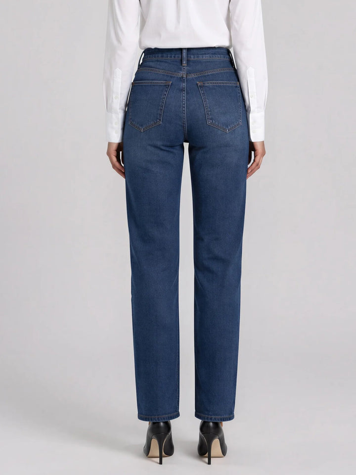 Stone Wash Straight Leg Jean