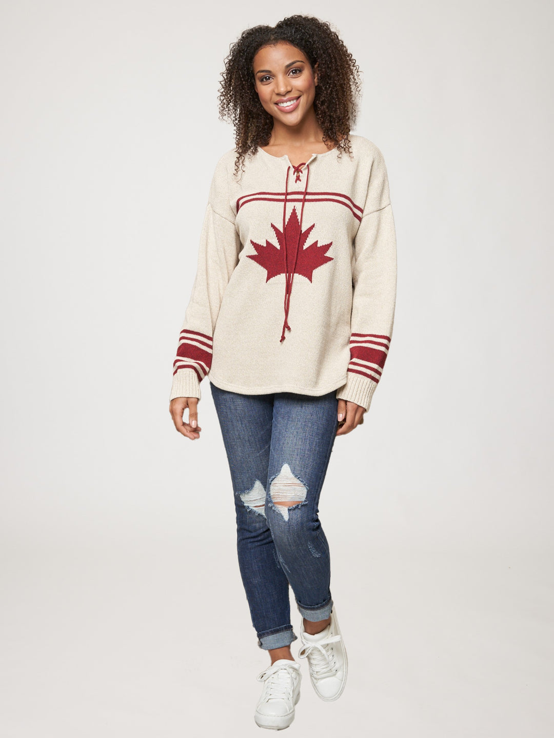 Stone and Burgundy Hockey Sweater