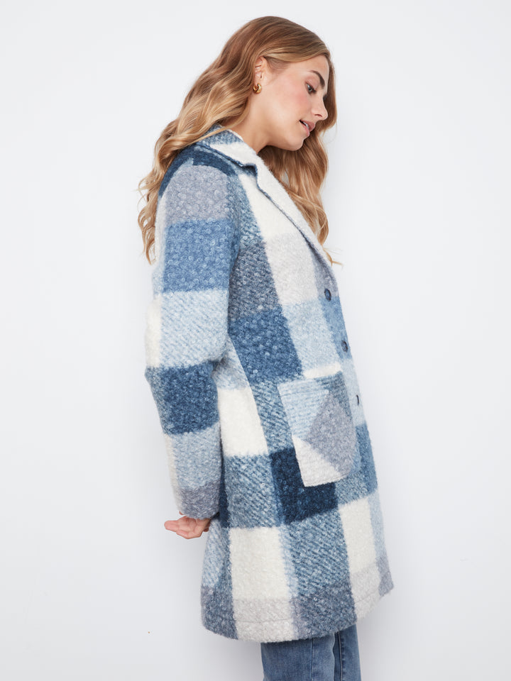 Storm Plaid Boucle Coat