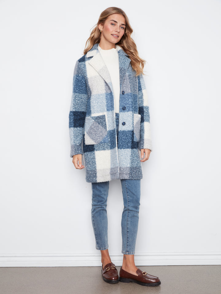 Storm Plaid Boucle Coat