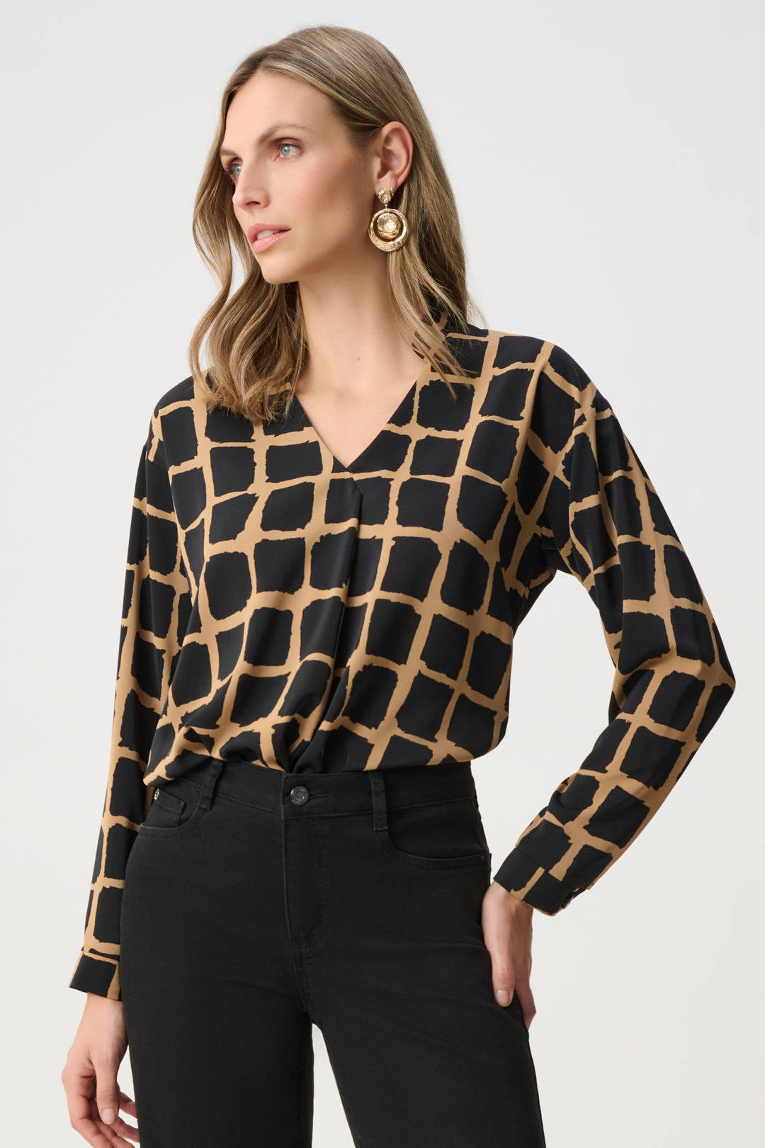 Striking Abstract Geo Print Boxy Top