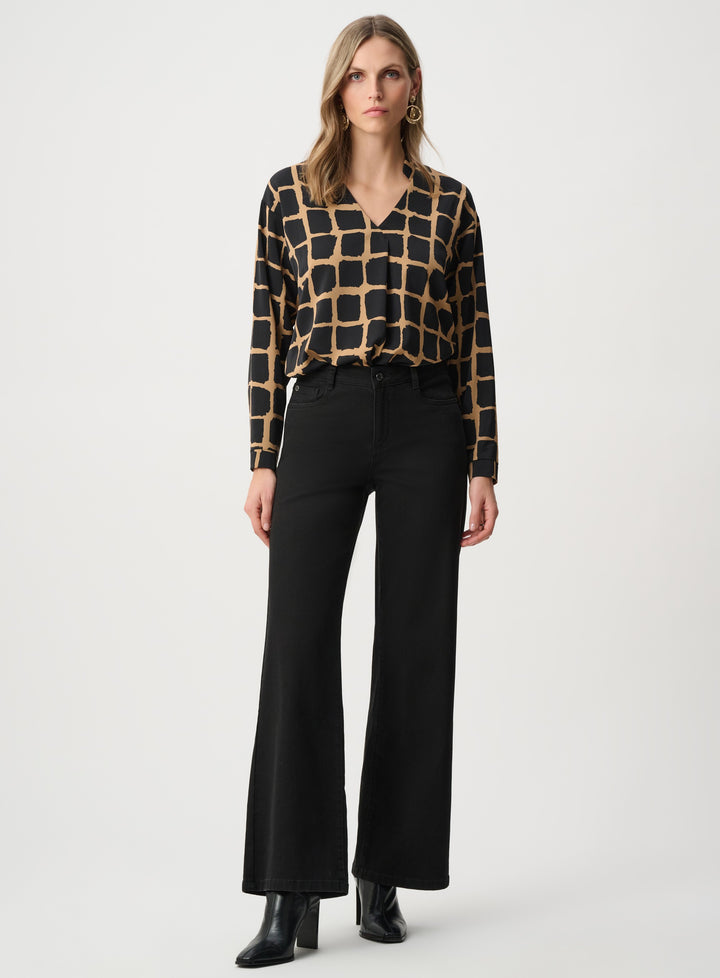 Striking Abstract Geo Print Boxy Top