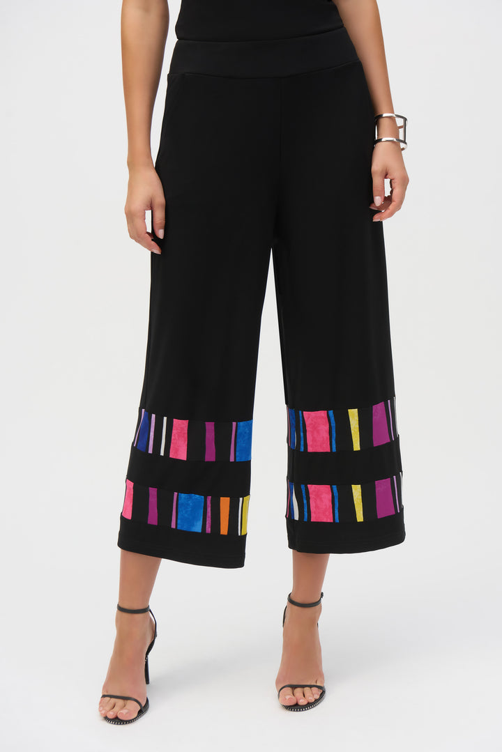 Stripe Print Accented Culotte Pant