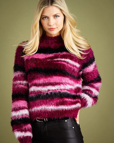 Striped Eyelash Sweater