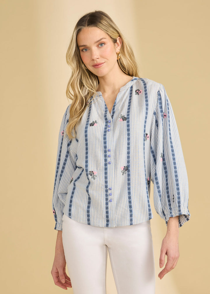 Striped Jacquard Beaded Shirt