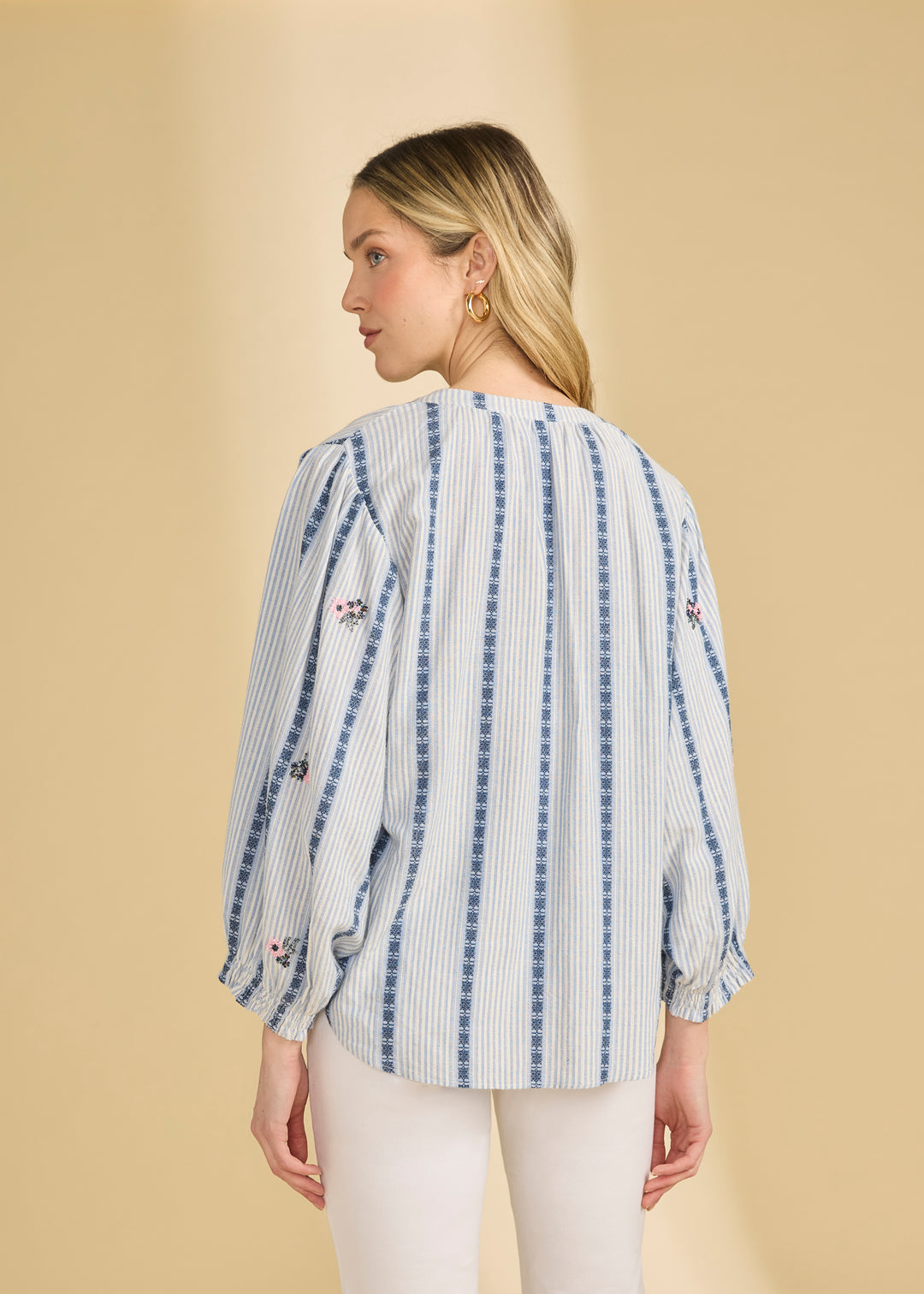 Striped Jacquard Beaded Shirt