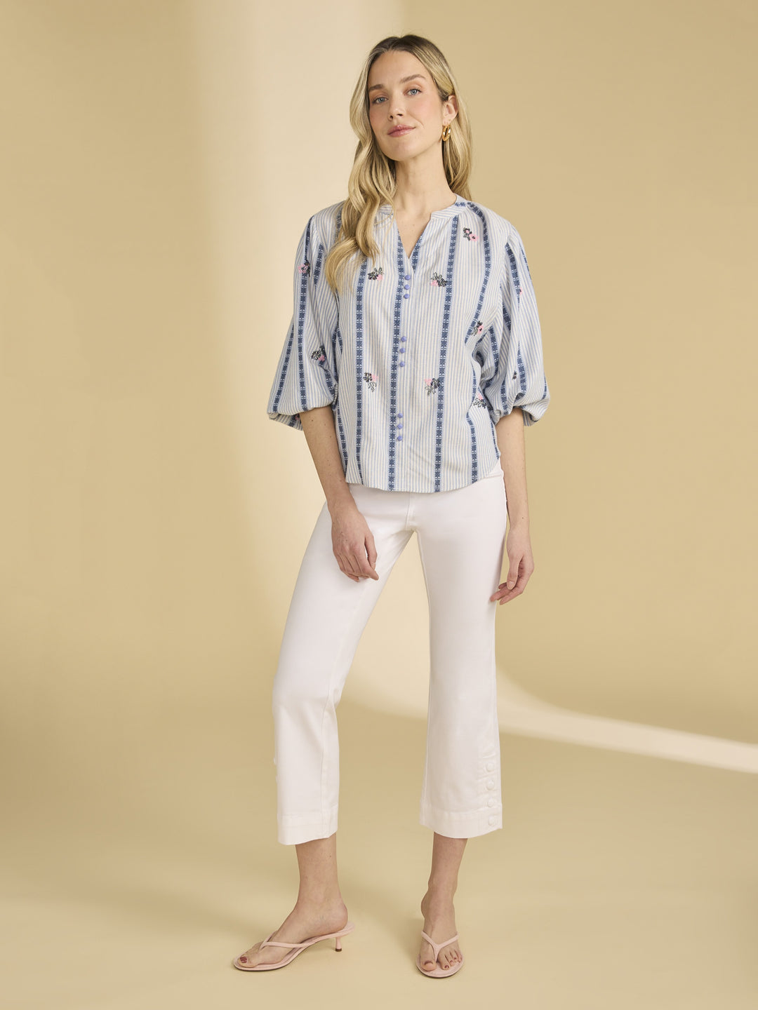 Striped Jacquard Beaded Shirt