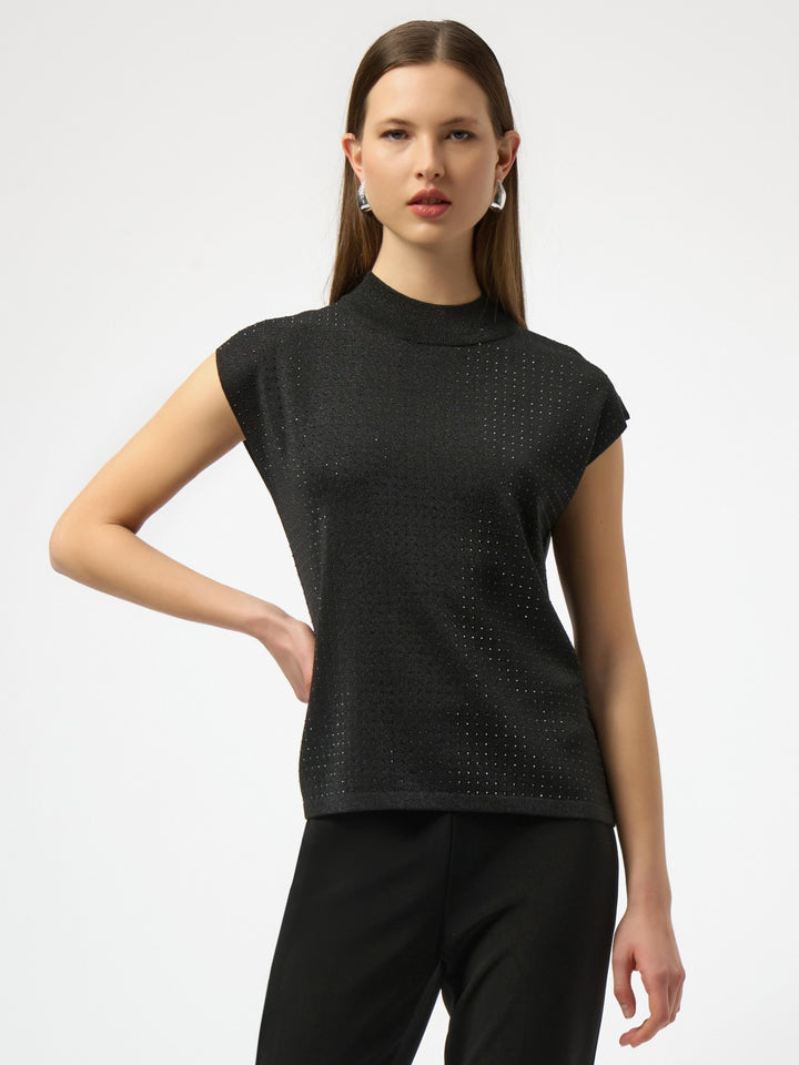 Stud Embellished Knit Top
