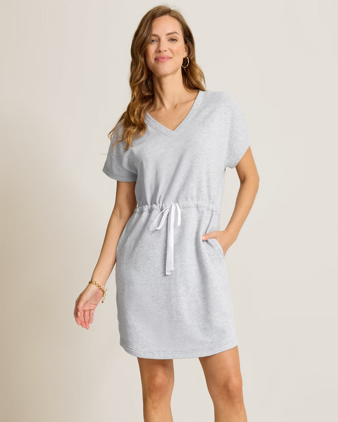 Summer Grey Tie Waist Dress