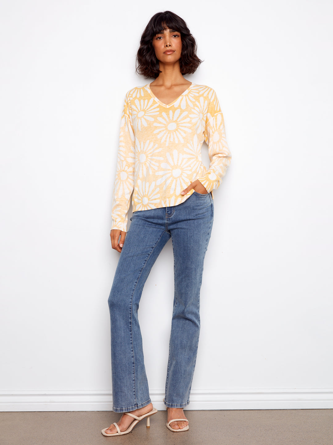 Sunkiss Reversible Print V-Neck Sweater