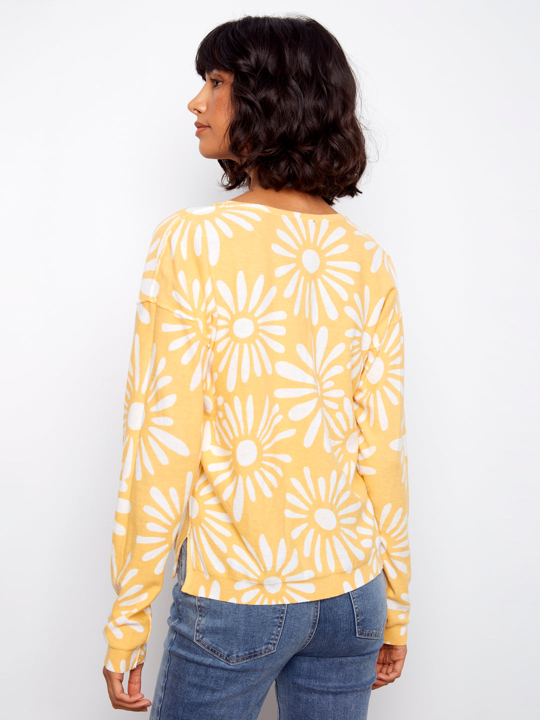 Sunkiss Reversible Print V-Neck Sweater