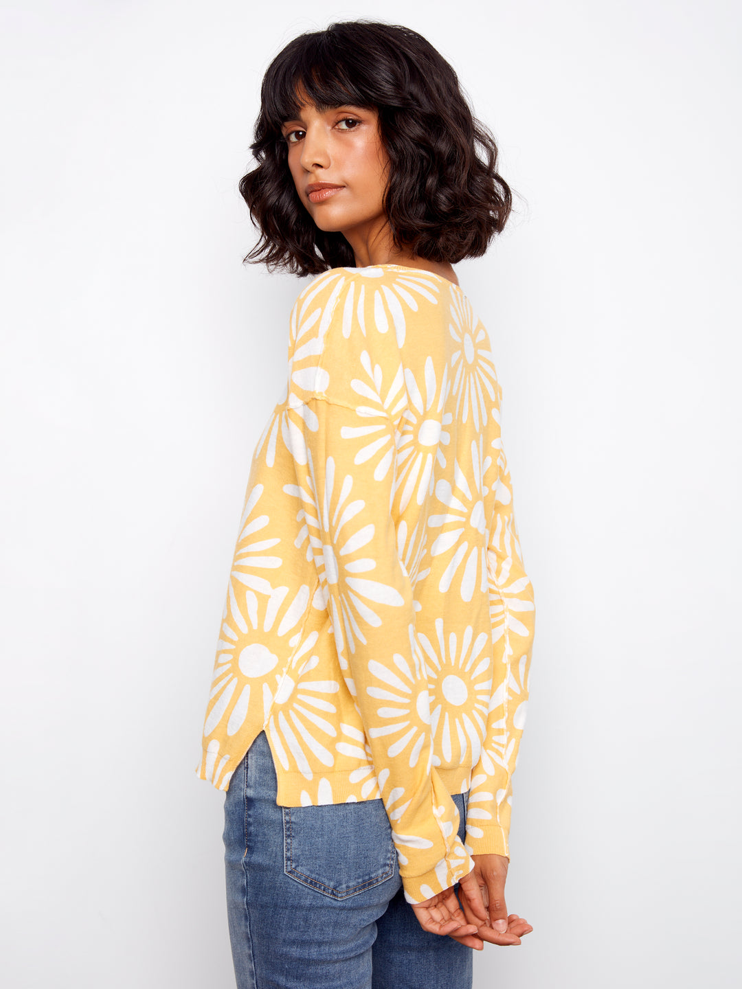 Sunkiss Reversible Print V-Neck Sweater