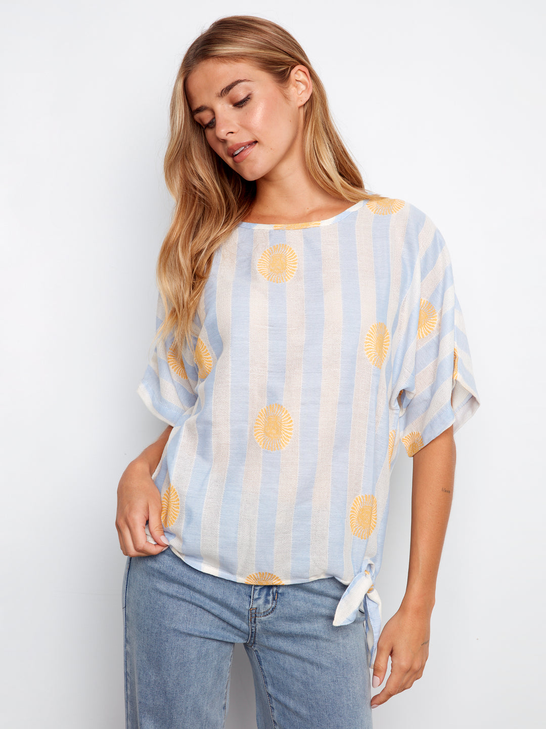 Sunrise Stripe Side Tie Top