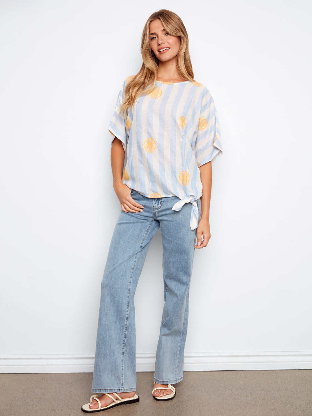 Sunrise Stripe Side Tie Top