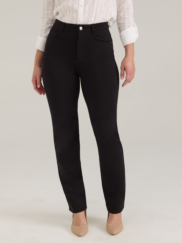 Suzanne Black Straight Leg Ponte Pant