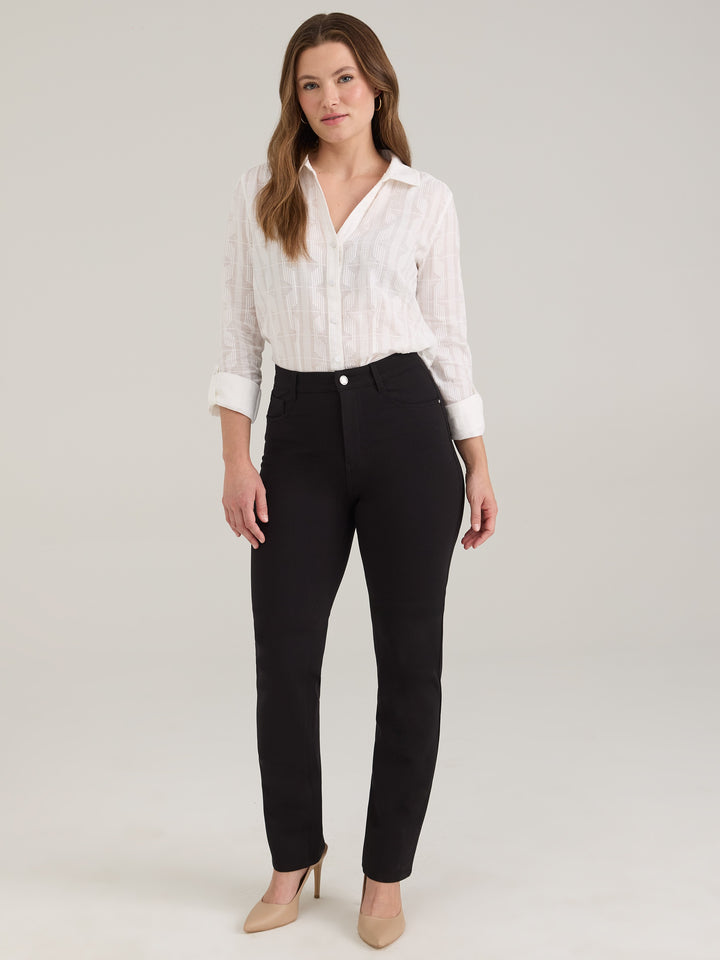 Suzanne Black Straight Leg Ponte Pant