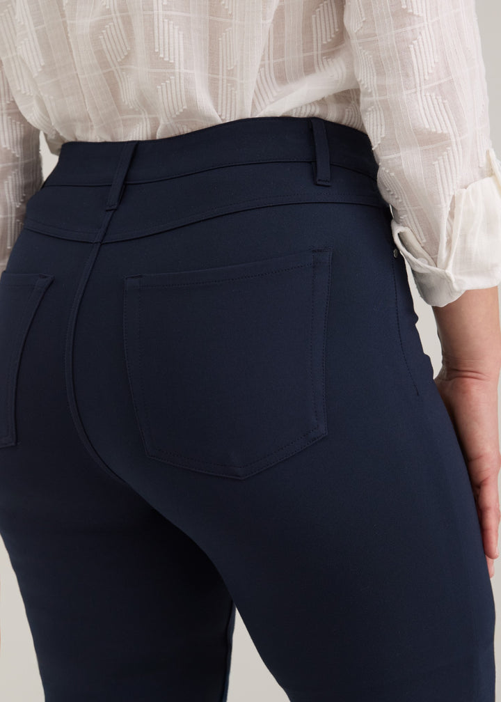 Suzanne Navy Straight Leg Ponte Pant