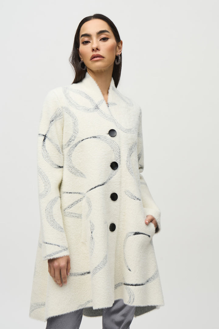 Swirl Jacquard Sweater Coat