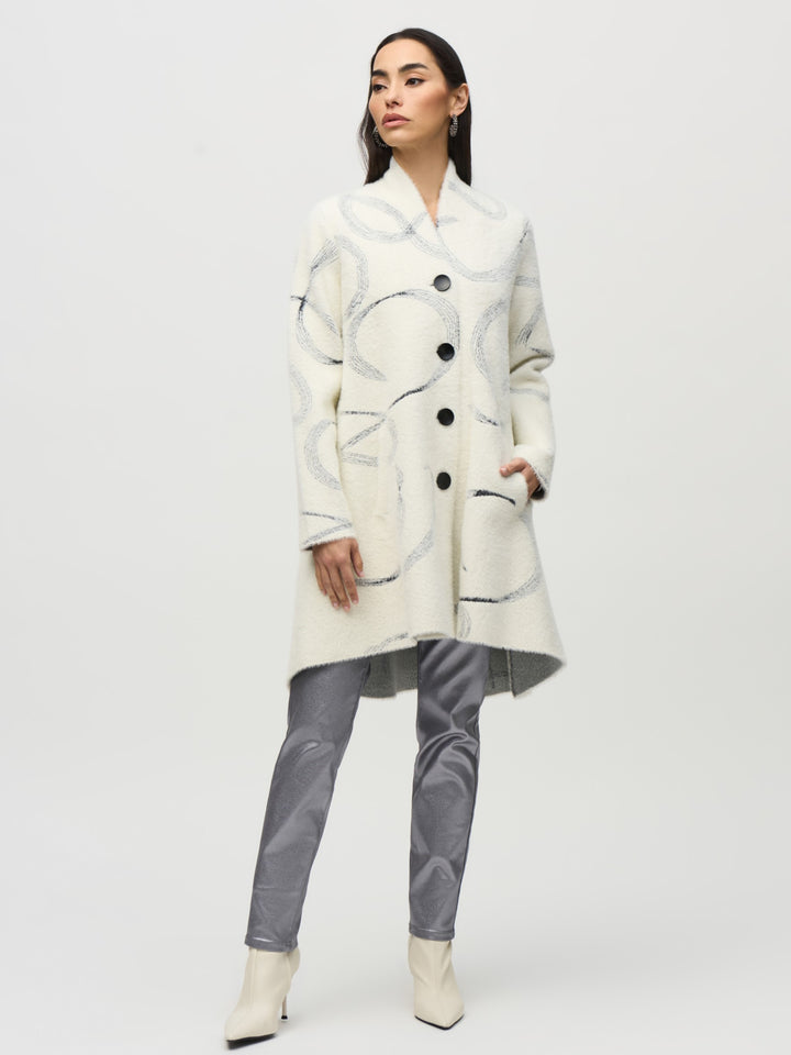 Swirl Jacquard Sweater Coat