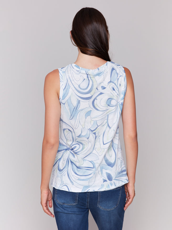 Swirls Print Organic Slub Cotton Top