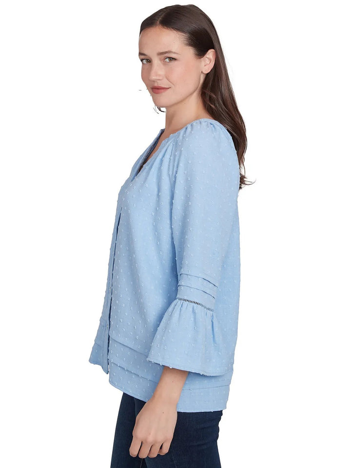 Swiss Dot Bell Sleeve Top