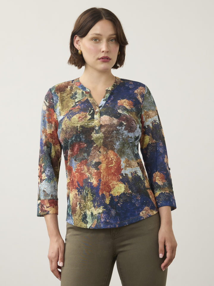 Tallulah Print Henley Top