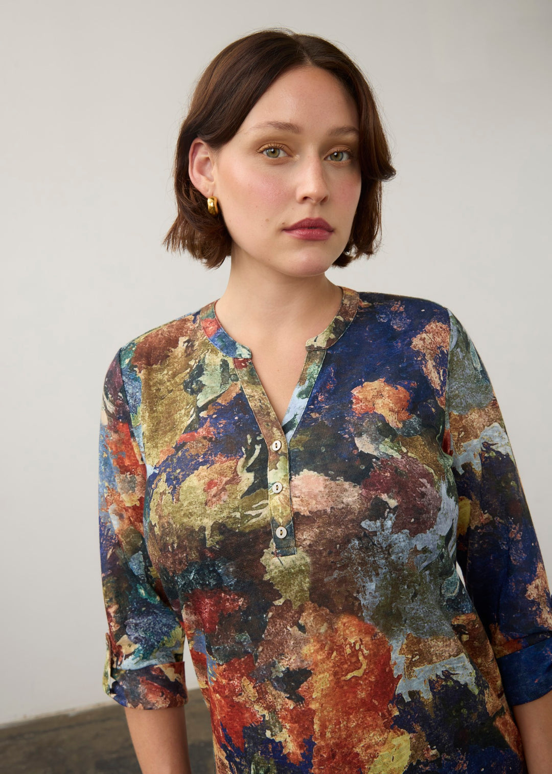 Tallulah Print Henley Top