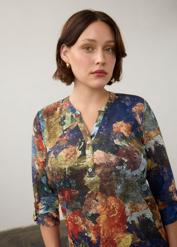 Tallulah Print Henley Top