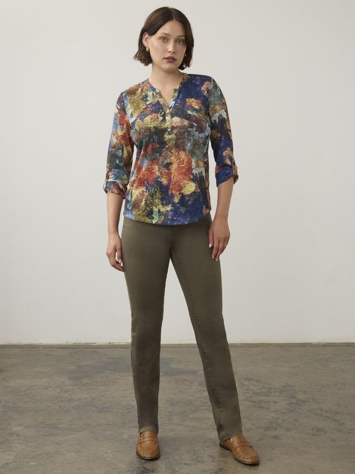 Tallulah Print Henley Top