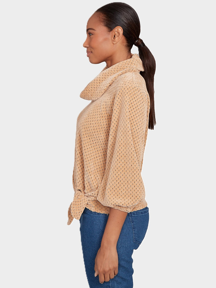Tan Honeycomb Chenille Tie Top