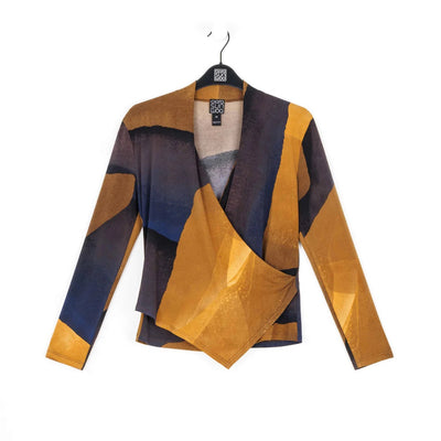 Tan Watercolour Print Crossover Top