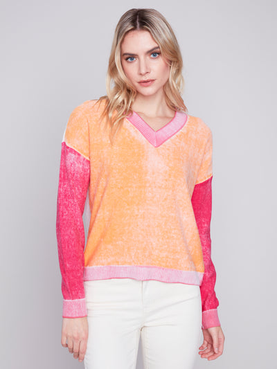 Tangerine Cold Dye Cotton Sweater