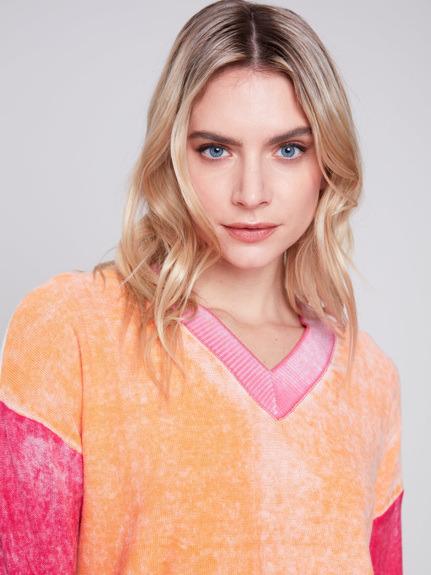 Tangerine Cold Dye Cotton Sweater