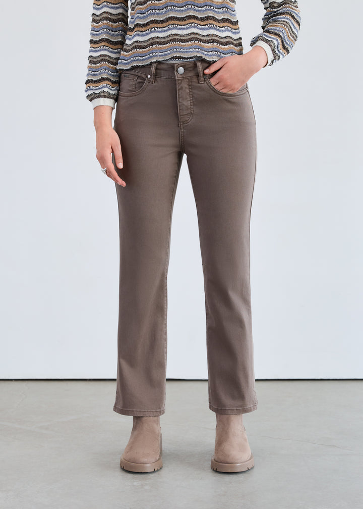 Taupe Olivia Boot Cut Ankle Euro Twill Pant