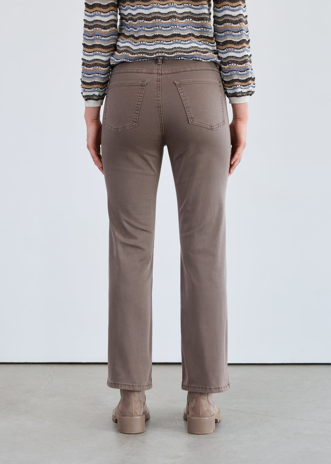 Taupe Olivia Boot Cut Ankle Euro Twill Pant