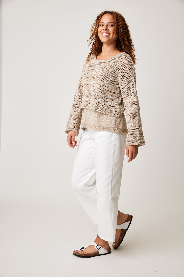 Taupe Shorty Eco Shimmer Top