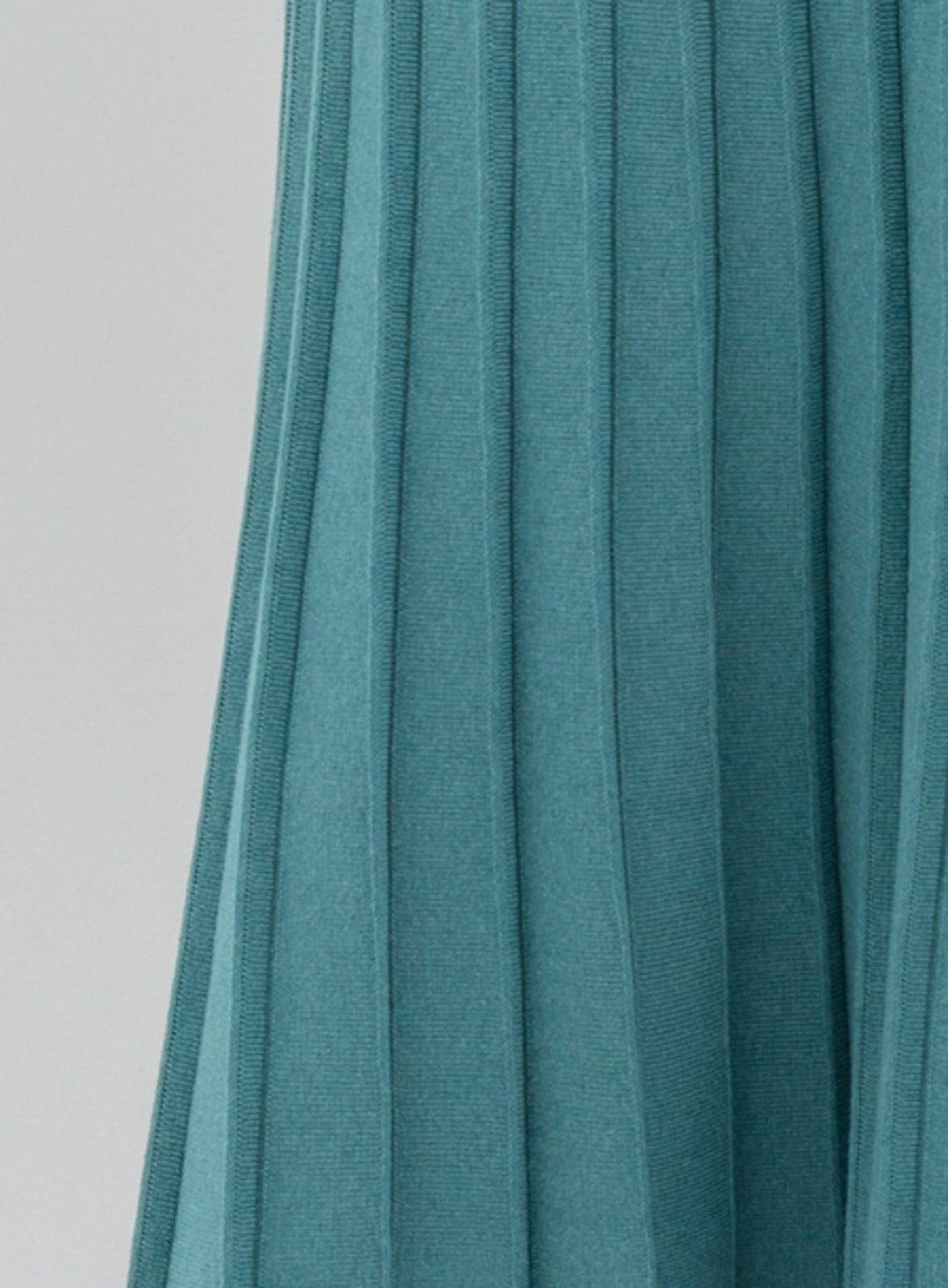 Teal Pleated Knit A-Line Skirt