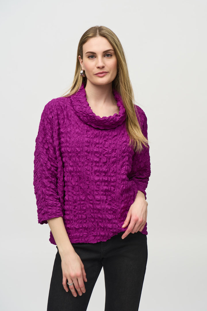 Textured Cowl Neck Top