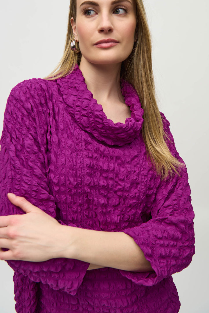 Textured Cowl Neck Top