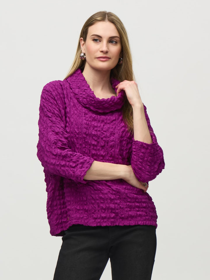 Textured Cowl Neck Top